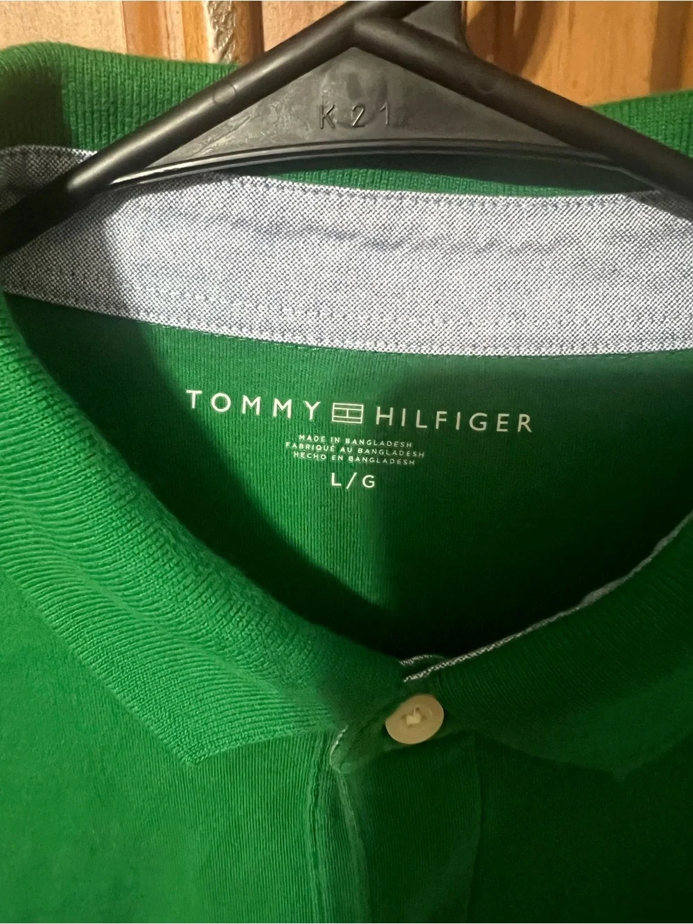 Tommy Hilfiger Men's Emerald Green Polo Shirt with Flag Logo